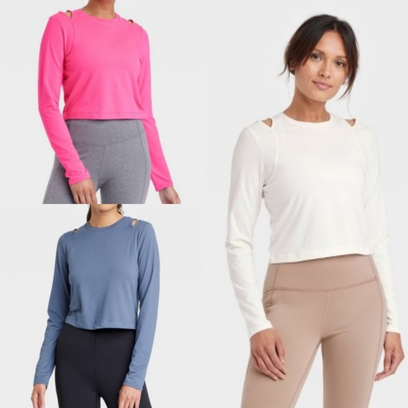 09 Women's Long Sleeve Sleeve Crop Top- All in Motion - Picture 1 of 12